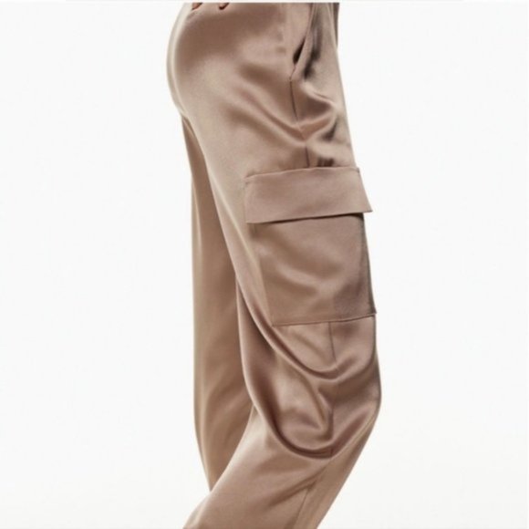 BABATON Refined Satin Cargo Pant Grey Deep Taupe Trouser Pants 0 ARITZIA - Picture 4 of 16